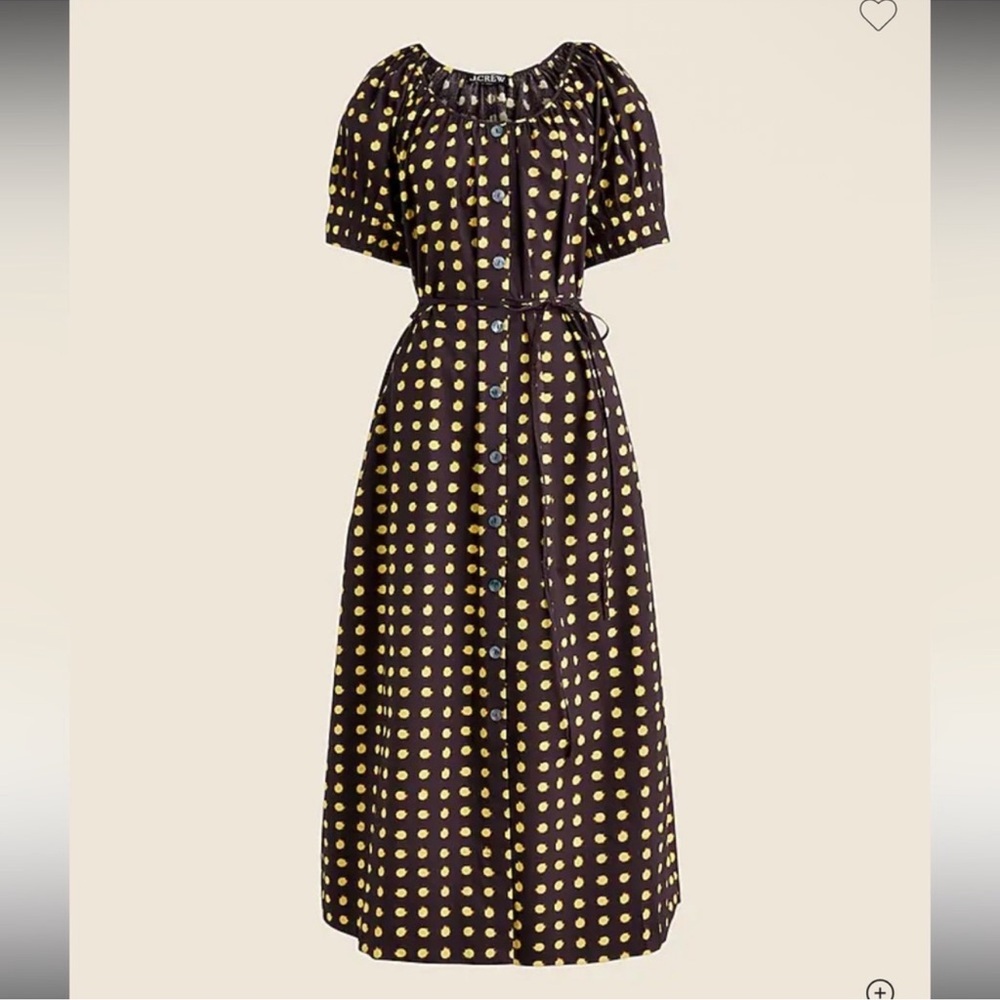 NWT J. Crew Button-up Midi‎ Dress in Dot Cotton Poplin Size Medium Polka Dot - Picture 4 of 16